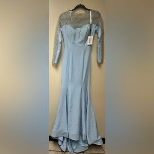 NWT; Terani Couture Mermaid Ruffle Dress with Long Sleeves-🪻